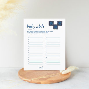 Blue Jean Baby Shower Game   Baby ABCs