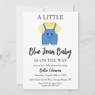 blue jean baby shower invitations