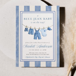 Blue Jean Baby Shower Invite, Denim Baby Shower  Einladung