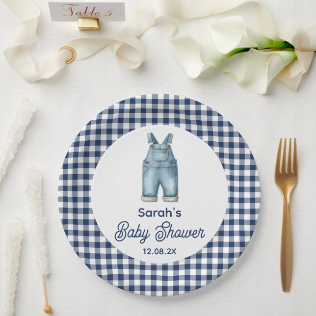 Blue Jean Baby Shower Pappteller (Hochzeit)