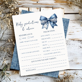 Blue Jean Baby Shower Vorhersagen & Advice Sheet