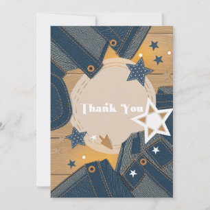 Blue Jean Baby Theme Denim Patchwork Baby Shower Dankeskarte