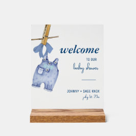 Blue Jean Baby | Willkommen bei Baby Shower Tablet Acrylschild