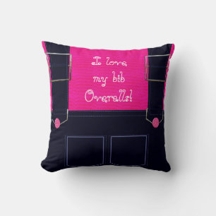 Blue Jean Bib Overalls PILLOW Kissen