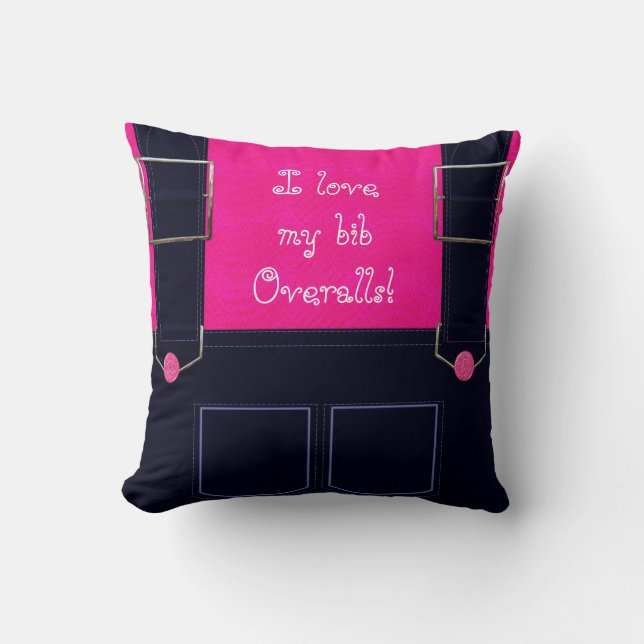 Blue Jean Bib Overalls PILLOW Kissen (Vorderseite)