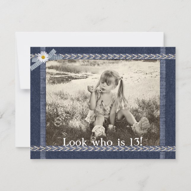 Blue Jean Birthday Invite Einladung (Vorderseite)