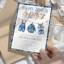 Blue Jean Boy Baby Shower Einladung