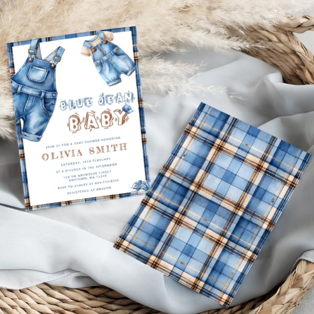 Blue Jean Boy Baby Shower Einladung (Von Creator hochgeladen)
