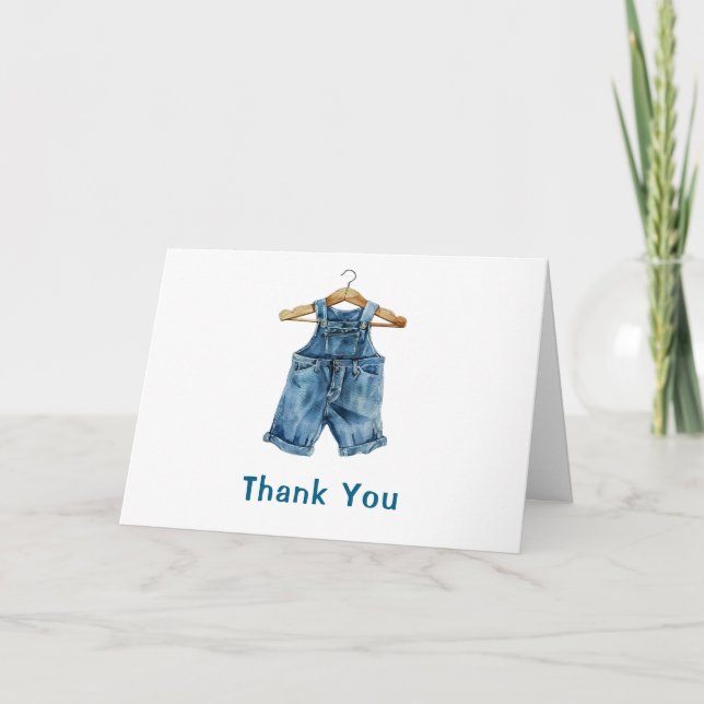 Blue Jean Boy Western Baby Shower Dankeskarte (Vorderseite)