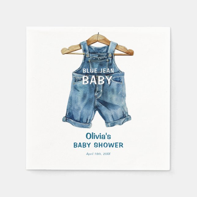 Blue Jean Boy Western Baby Shower Serviette (Vorderseite)