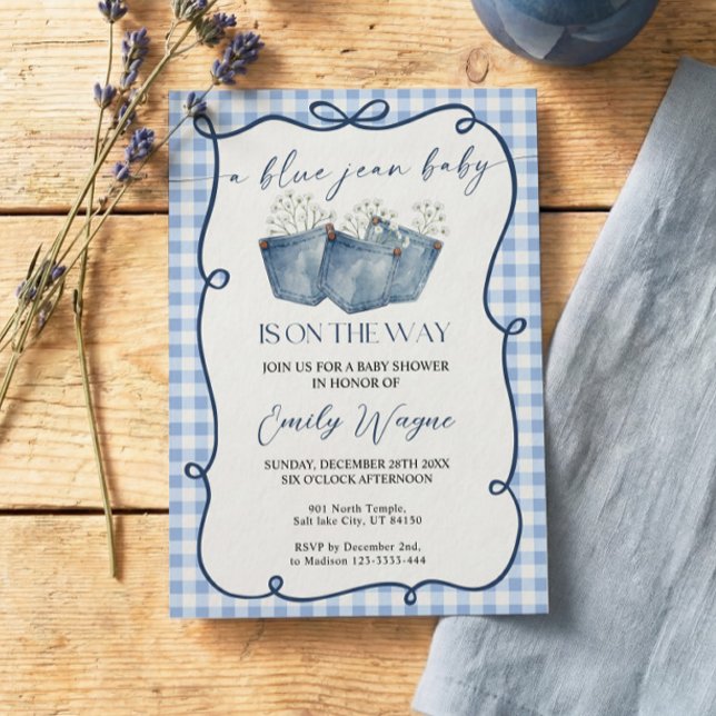 Blue Jean Denim Baby Shower Invitation Einladung (Von Creator hochgeladen)
