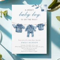 Blue Jean Denim Clothes Boy Baby Shower