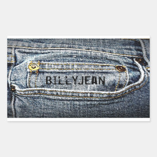 Blue Jean Denim Pocket - Personalisieren Sie es! Rechteckiger Aufkleber