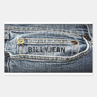 Blue Jean Denim Pocket - Personalisieren Sie es! Rechteckiger Aufkleber