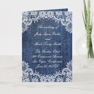 Blue Jean Denim und Lace Wedding Programm