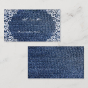 Blue Jean Denim und Spitzentabelle Platzkarte