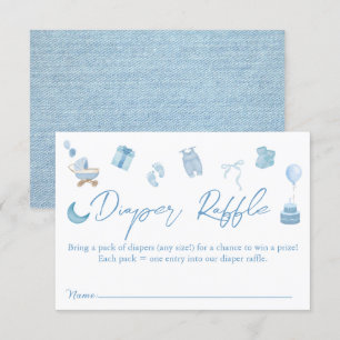 Blue Jean Diaper Raffle Denim Baby Dusche Begleitkarte