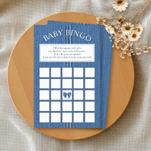 Blue Jean mit Stiften Girl Shower Bingo Spiel Flyer