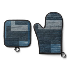Blue Jean Patch Imitate Burlap Design