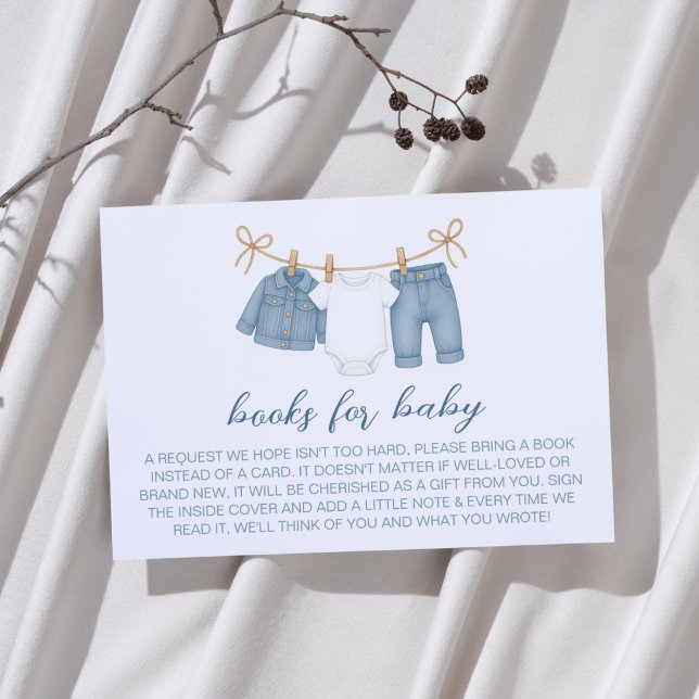Blue Jeans Baby Showbücher für Baby Begleitkarte (Von Creator hochgeladen)