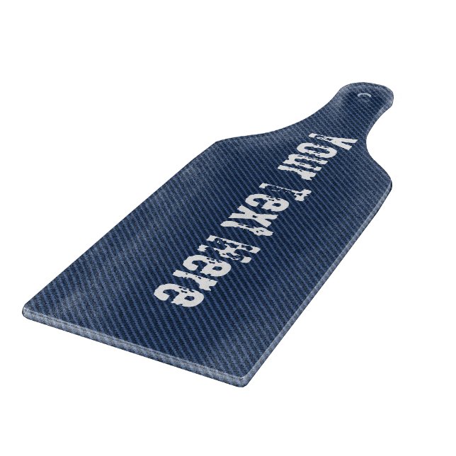 Blue Jeans Denim Custom Text Cutting Board Schneidebrett (Ecke)
