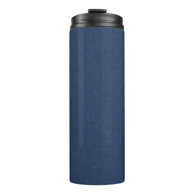 Blue Jeans Fabric Thermosbecher (Vorderseite)