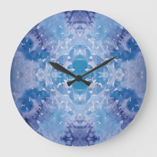Blue Jeans Retro Gefärbte Krawatte Große Wanduhr
