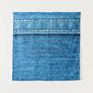 Blue Jeans Textur Hintergrund. Wandteppich
