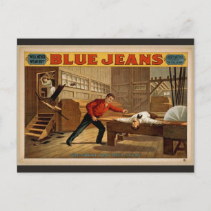 Blue Jeans, 'The Great Saw Mill Scene' Retro Theat Postkarte