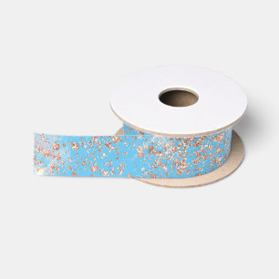 Blue Jeden Anlaß Spritzer Glitzer Textur Look Satinband