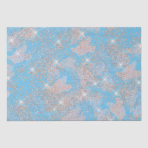 Blue Jeden Anlaß Spritzer Glitzer Textur Look Seidenpapier