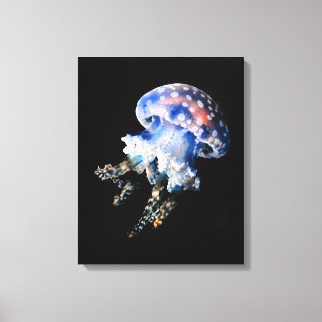Blue Jellyfish Fine Art Canvas Print Leinwanddruck (Vorderseite)