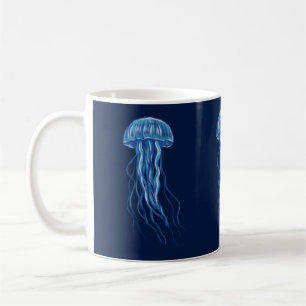 Blue Jellyfish Illustration Kaffeetasse