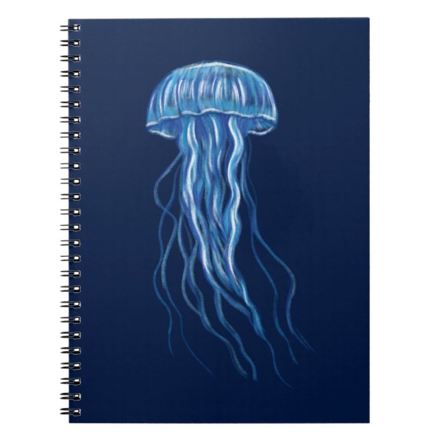 Blue Jellyfish Illustration Notizblock (Vorderseite)