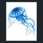 Blue Jellyfish Vintag Art Print No.3 Beach Deco Poster<br><div class="desc">Blue Jellyfish Vintag Art Print No.3 Beach Deco</div>
