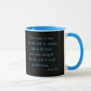 Blue Jennie On Black mit Anais Nin Anführungsnumme Tasse