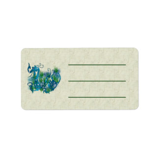 Blue Jeweled Dragon Adressaufkleber