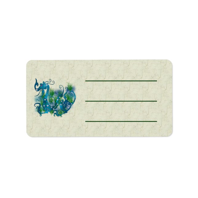 Blue Jeweled Dragon Adressaufkleber (Vorne)