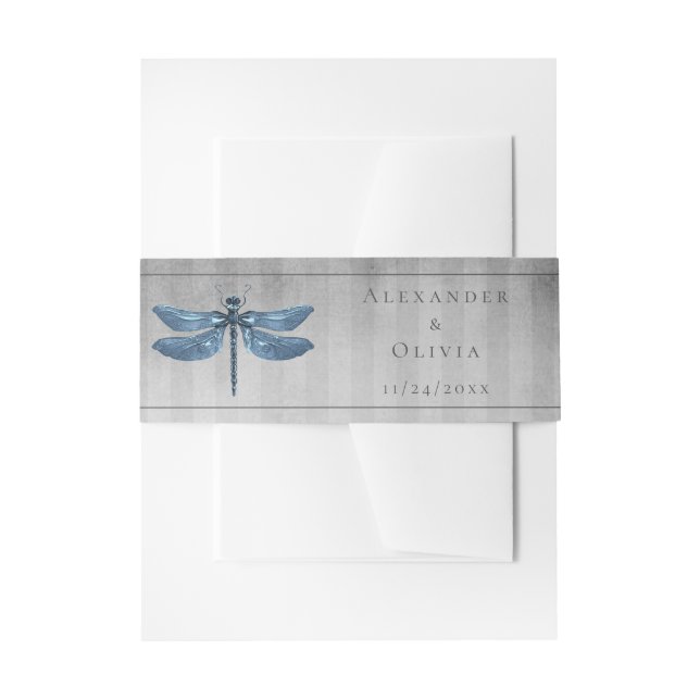 Blue Jeweled Dragonfly Einladungsbanderole (Vorderseite Beispiel)
