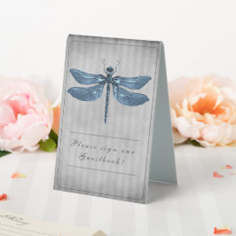 Blue Jeweled Dragonfly Wedding Tischaufsteller