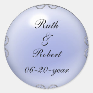 Blue Jeweled Pearl Wedding Stickers