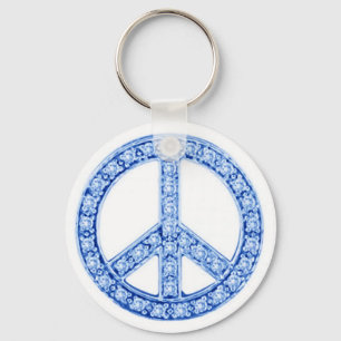 Blue Jewels Peace Sign Schlüsselanhänger