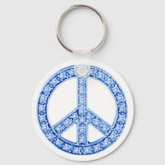 Blue Jewels Peace Sign Schlüsselanhänger