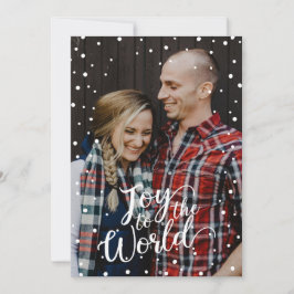 Blue Joy to the World Snow Custom Foto Feiertagskarte