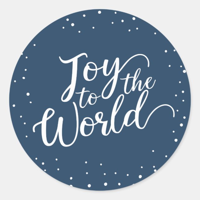 Blue Joy to World Holiday Runder Aufkleber (Vorderseite)