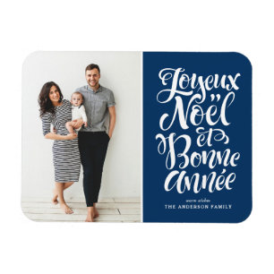 Blue Joyeux Noël et Bonne Année Weihnachtsgebäck F Magnet