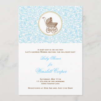 Blue Julep Scroll Einladung