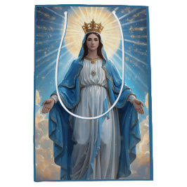 Blue Jungfrau Mary Himmlisch Mittlere Geschenktüte