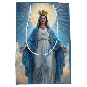 Blue Jungfrau Mary Himmlisch Mittlere Geschenktüte