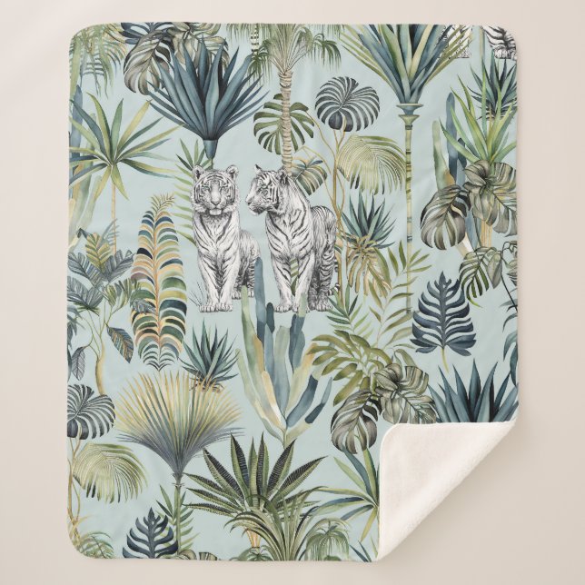 Blue Jungle White Tigers Sherpadecke (Vorderseite)